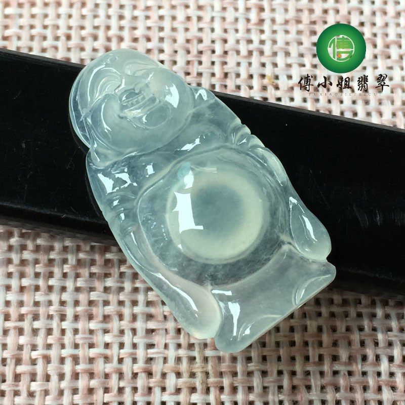 傅小姐翡翠站佛水润冰透z玉质细腻饱满圆润大气起光