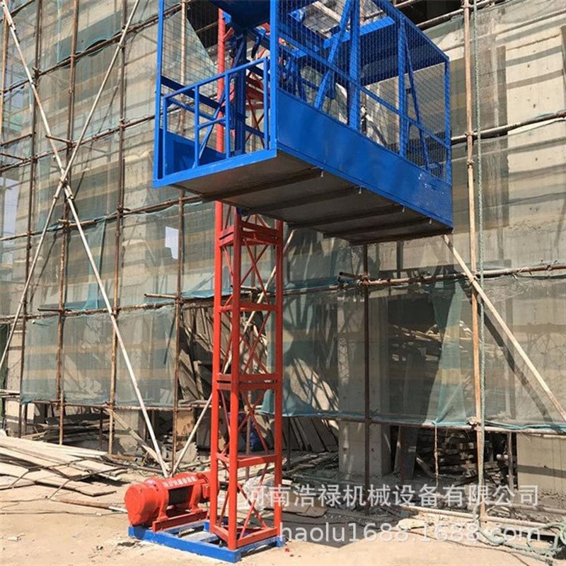 建筑工程单笼物料提升机 ss1tz型一柱一笼升降机 工地单吊篮升降