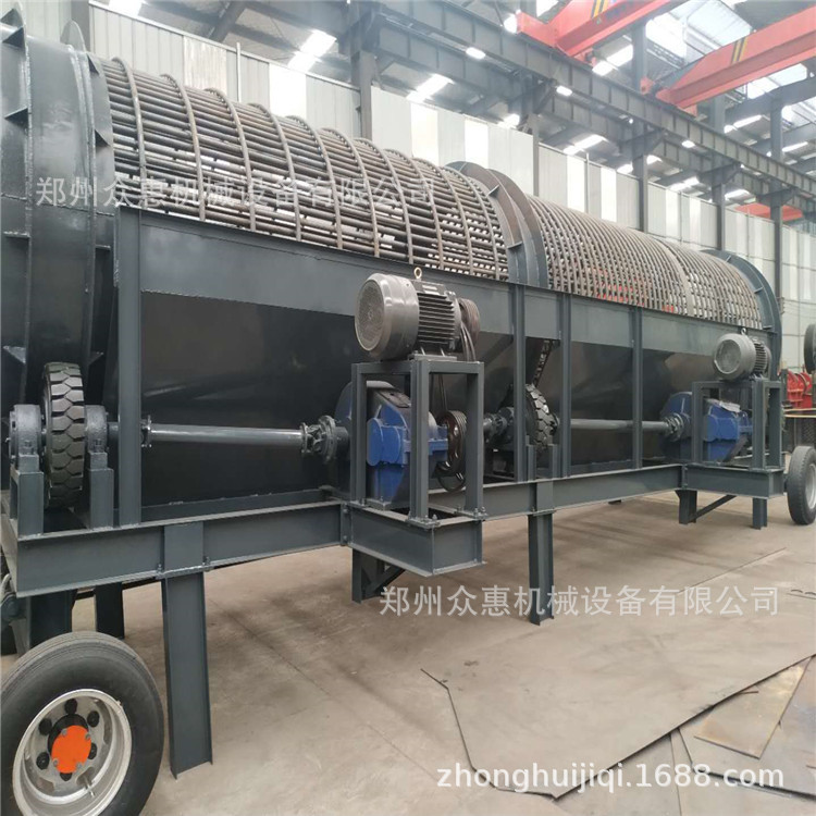 建筑装修垃圾滚筒筛分机水泥块塑料袋分选填埋垃圾分选处理再利用