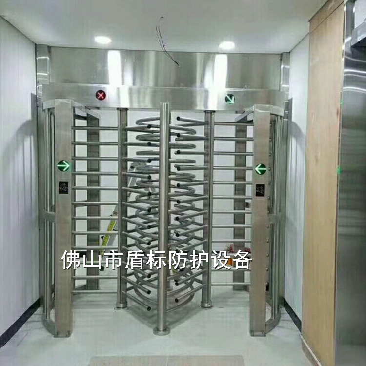 供应不锈钢三翼双通道旋转门闸工厂小区工地门禁单向全高转闸加工