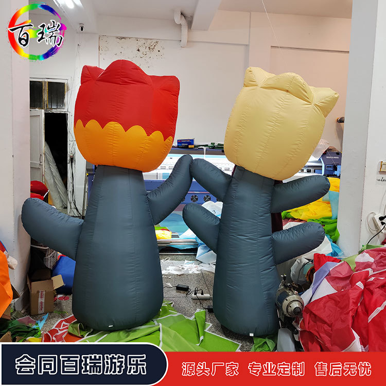 充气商场郁金香浅蓝色橘红粉白色灯光花朵气模商场美陈装饰花卉