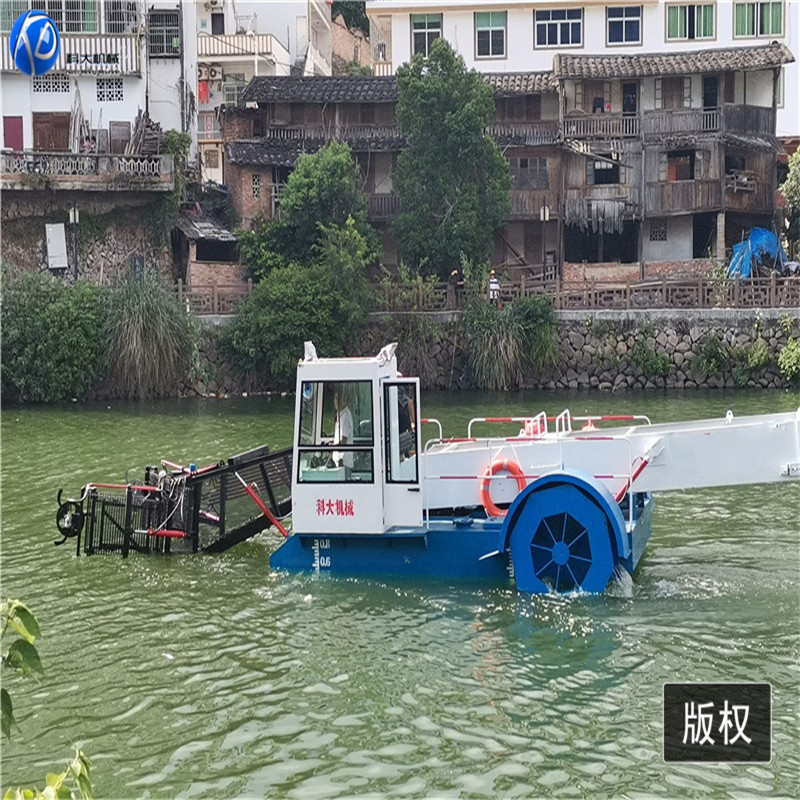 泉州垃圾打捞船水面树枝清理