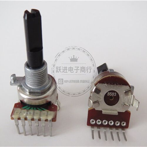 B50KX2 161型立式B503双联功放乐器音量电位器柄长25MM 6脚 半柄