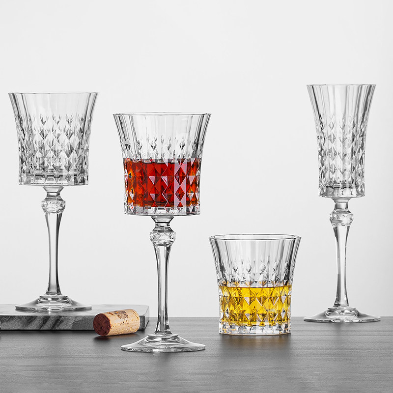 法国进口CDA水晶杯复古玻璃红酒杯高脚杯气泡酒香槟杯子 威士忌杯