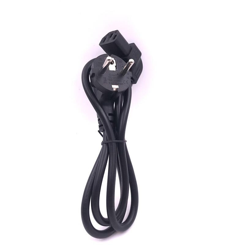 德标品字尾下弯拐角头电源线 欧标转C13 PDU/UPS服务器电源线 1米