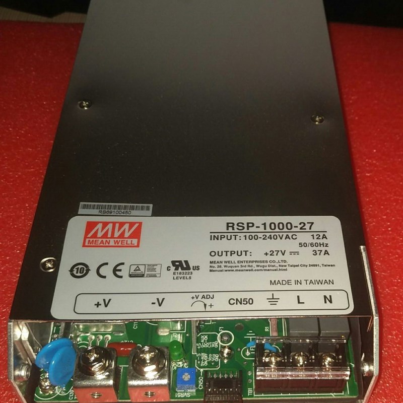 台湾明纬PFC可调电压可并联电源 RSP-1000-27  1000W 27V37A 全新