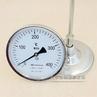 WSS-501轴向双金属温度计工业锅炉管道温度计表盘150mm