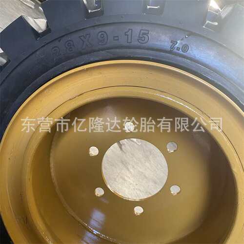 3吨叉车轮胎轮毂总成装载机轮胎充气6.50-1028*9-15实心轮胎