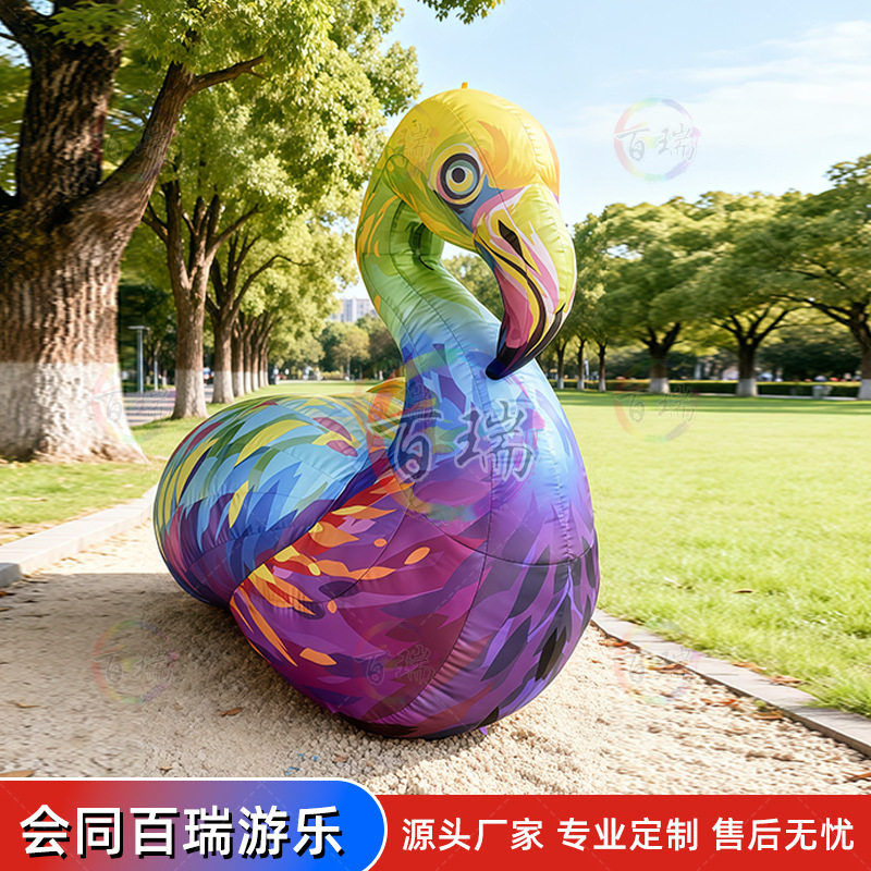 卡通火烈鸟充气气模户外展览