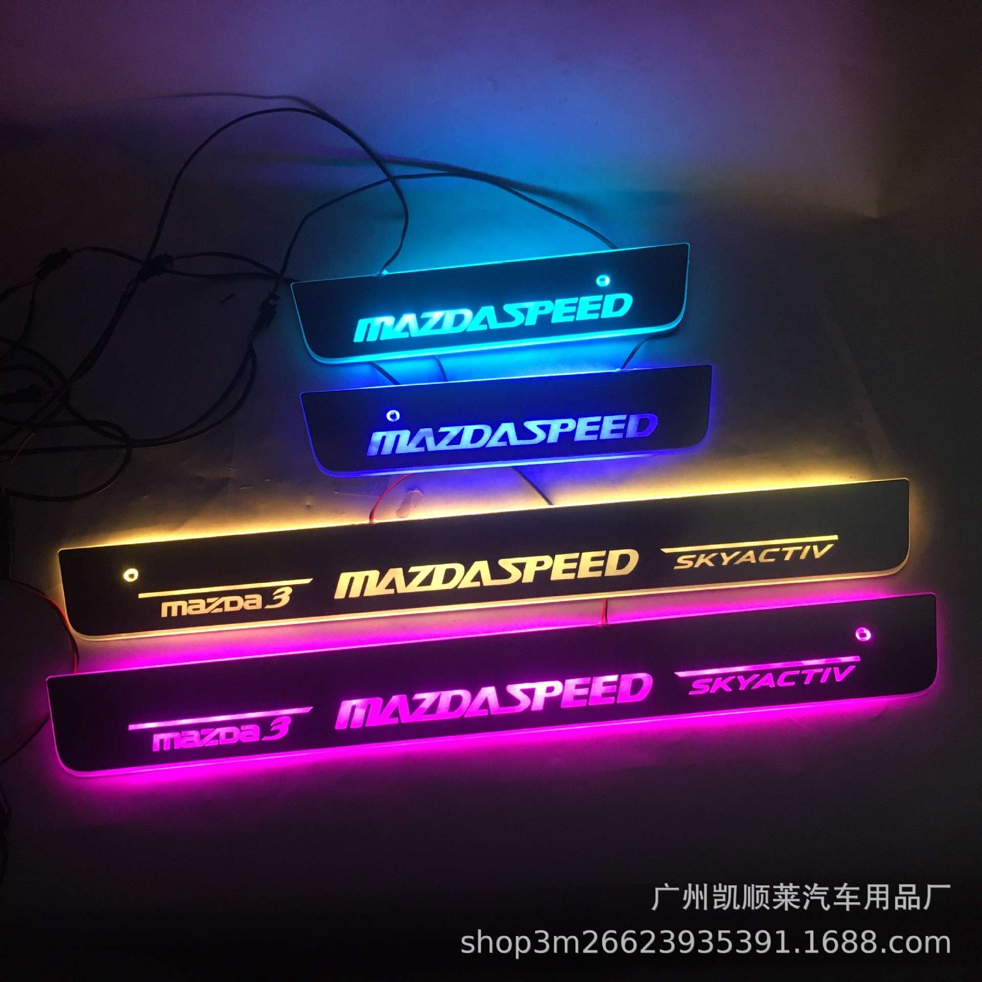 4片免破线适用马自达3昂克赛拉流光动态迎宾踏板LED灯门槛条Mazda
