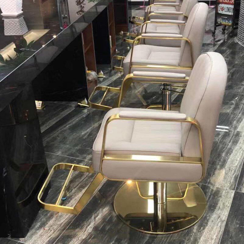 美发店椅子发廊专用简约不锈钢扶手欧式理发店椅升降剪发椅凳子