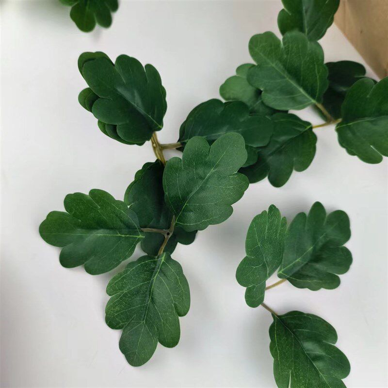 仿真新品3叉菊叶牡丹花叶玫瑰花叶E圣诞藤条菊叶工艺品牡丹叶现货