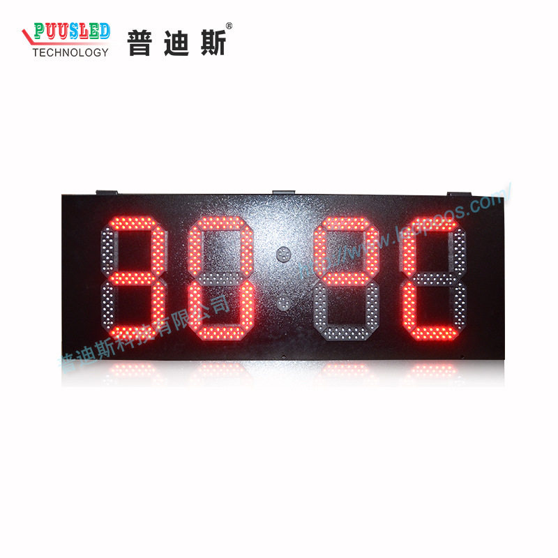 10寸红色时间屏|数字电子时钟温度屏| led户外时钟屏厂家