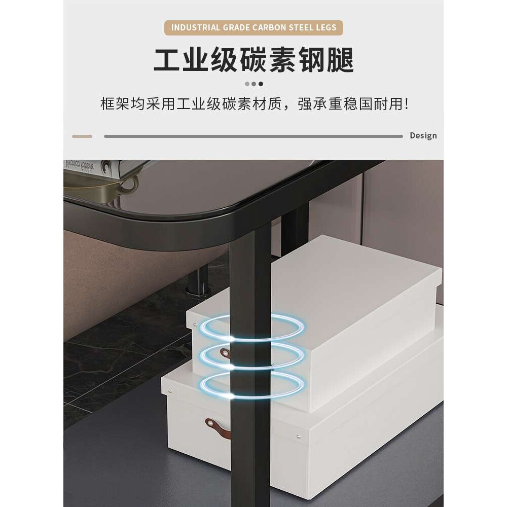 沙发中间小茶几现代简约办公室边几钢化玻璃接待小桌子移动边桌