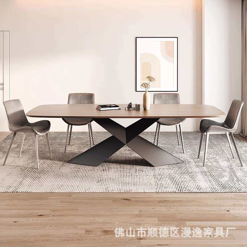 胡桃实木餐桌椅子组合小户型经济型现代简约长方形吃饭桌子家用