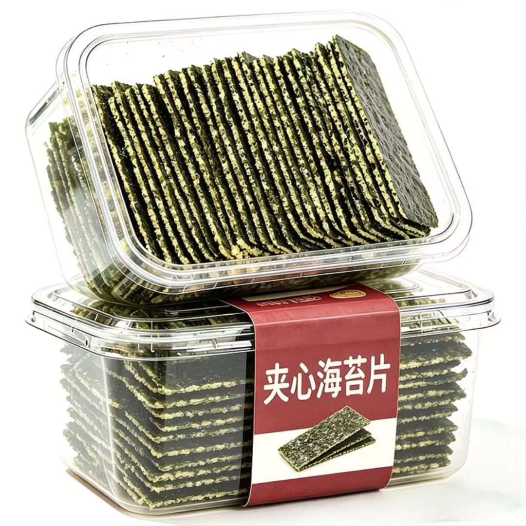 当季新货】海苔夹心脆片即食芝麻海苔儿童添加孕妇解馋零食紫菜的