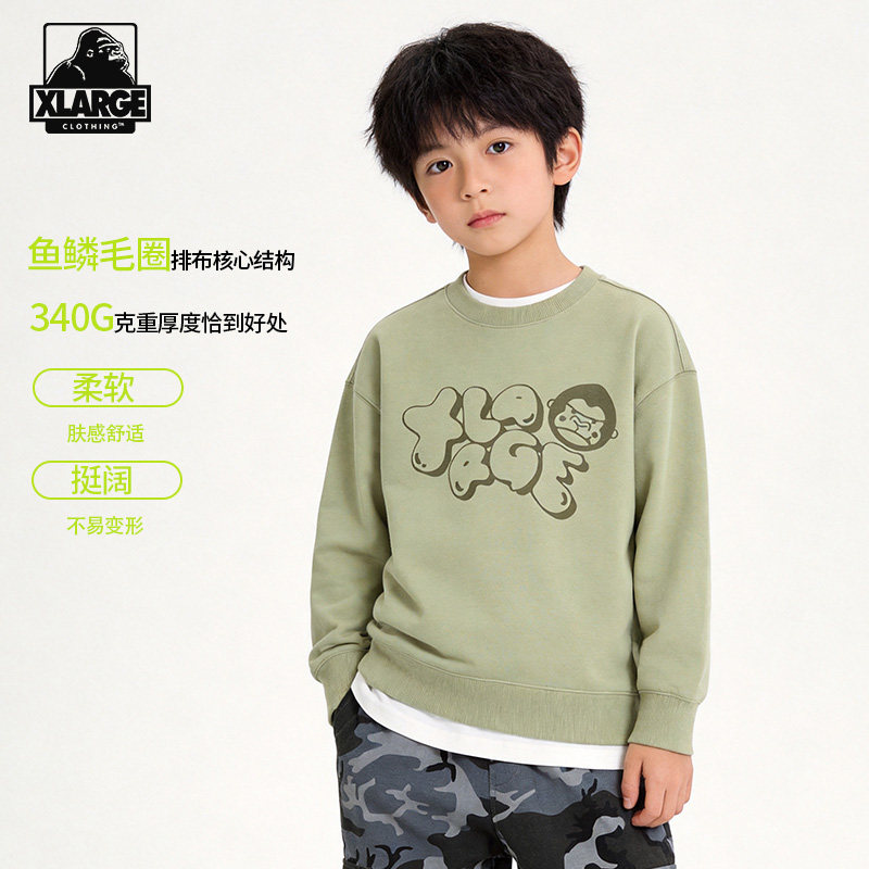XLARGE儿童圆领套头卫衣2026新款图片