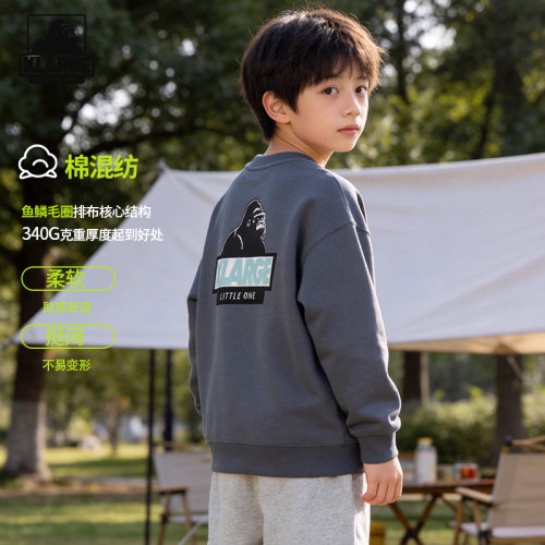 XLARGE男女童印花圆领套头长袖
