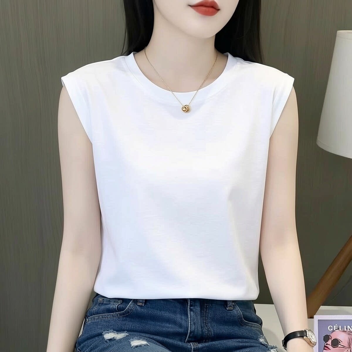 欧货冰丝吊带背心女夏季2026新款大码外穿内搭打底衫无袖t恤上衣