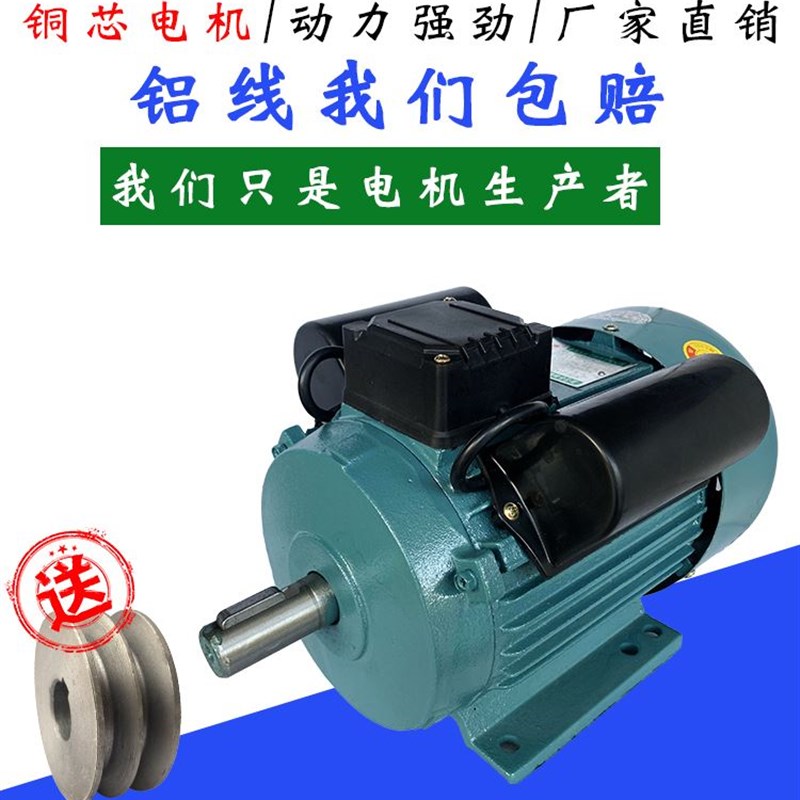 220V电机550W小电机1400转低速小型单相正反转小马达家用铜线电机