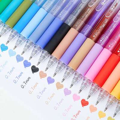 36Colors Erasable Gel Pen学生按动彩色速干可擦笔大容量中性笔