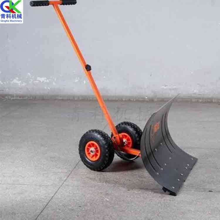 人工手推轮式推雪铲 充气轮胎清雪铲 扫雪清雪轮式推雪工具