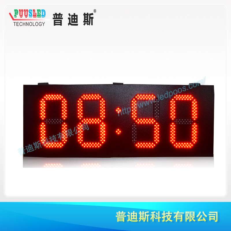 10寸红色时间屏|数字电子时钟温度屏| led户外时钟屏厂家
