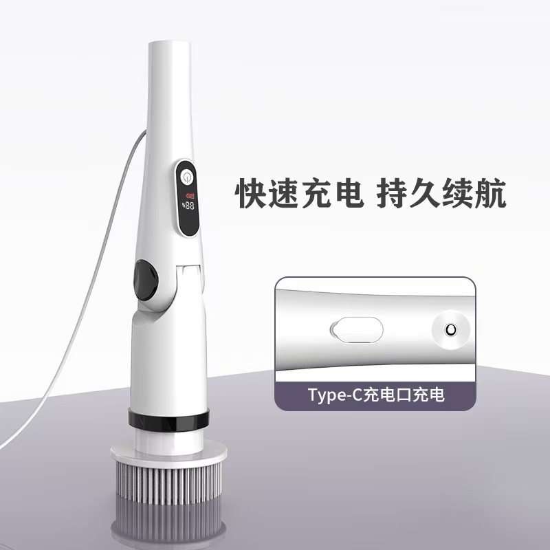 电动清洁刷家用厨房地板玻璃刷子电动旋转洗涤器长短两用电动拖把