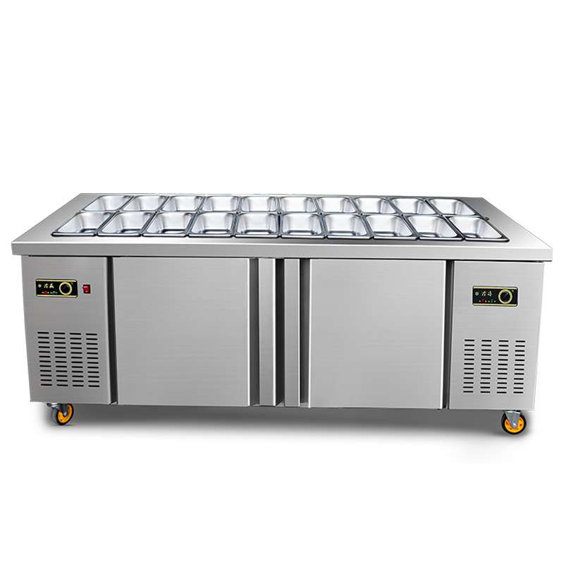 开槽小菜冰箱冷藏沙拉台披萨撒料奶茶工作台麻辣烫火锅操作台