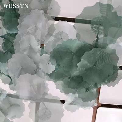 轻奢创意售楼部荷叶酒店灯禅意新中式复式楼吊灯别墅个性艺术灯具