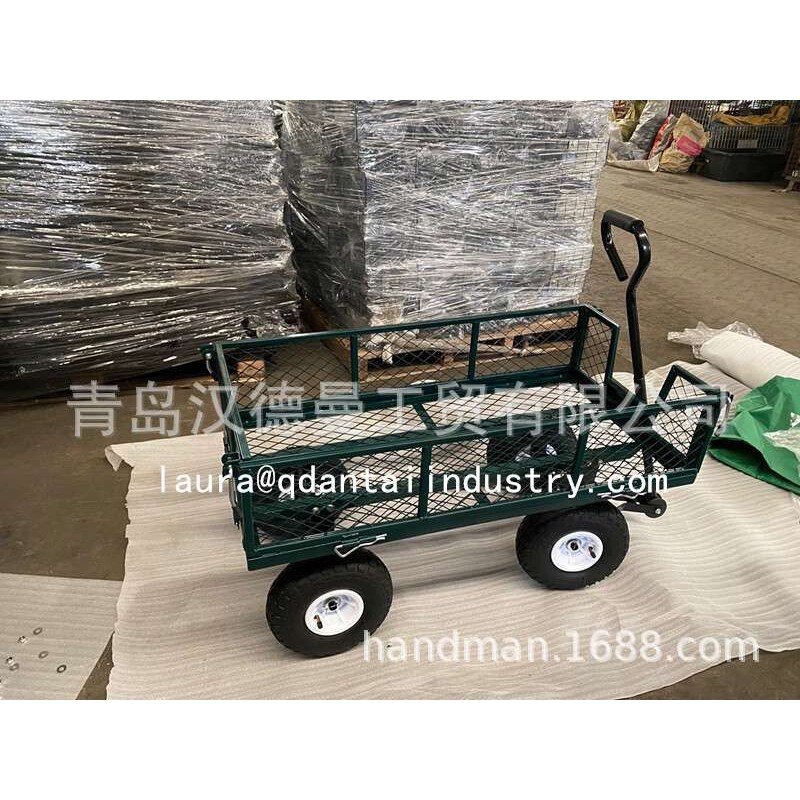 花卉园艺工具网车花园多功能清扫小网车带框拉货车拖车搬运车