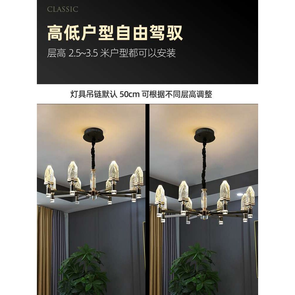 轻奢气泡水晶吊灯客厅灯现代简约大气餐厅灯卧室2022年新款灯具