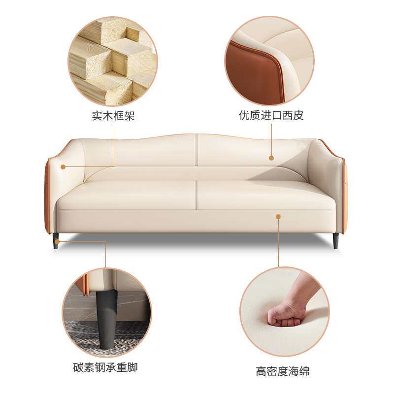 上海办公沙发接待室简约现代三人位小型商务沙发办公室茶几组合套
