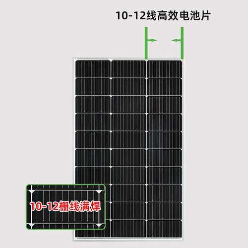 厂家50W太阳能板12V100W户外200W单晶24V300W充电板光伏组件
