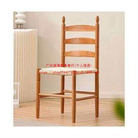 实木简约现代北欧风格餐椅复古网红咖啡馆专用法式椅子夏克椅