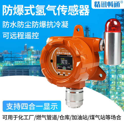 固定式氢气气体感测器警报器RS485输出H2气体变送器浓度气敏4-20m