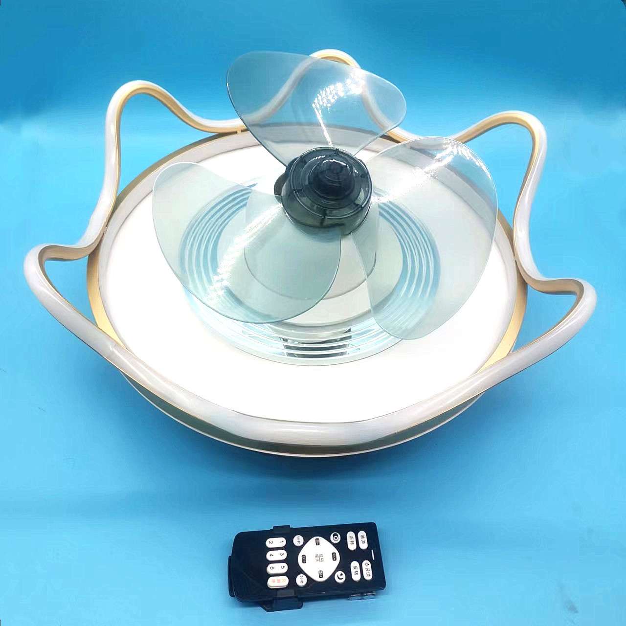 电风扇吊灯创意卧室灯带风扇餐厅客厅风扇灯简约现代家用灯扇一体图片