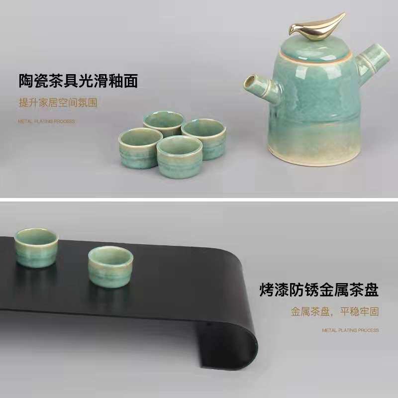 新中式茶室摆件样板房客厅茶几书房茶具套装茶壶茶杯茶艺软装饰品