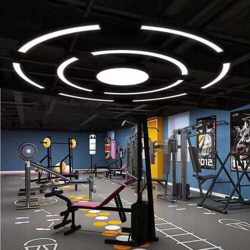 LED圆弧形吊灯圆环网咖健身房灯商场超市工业风造型灯具灯带超亮
