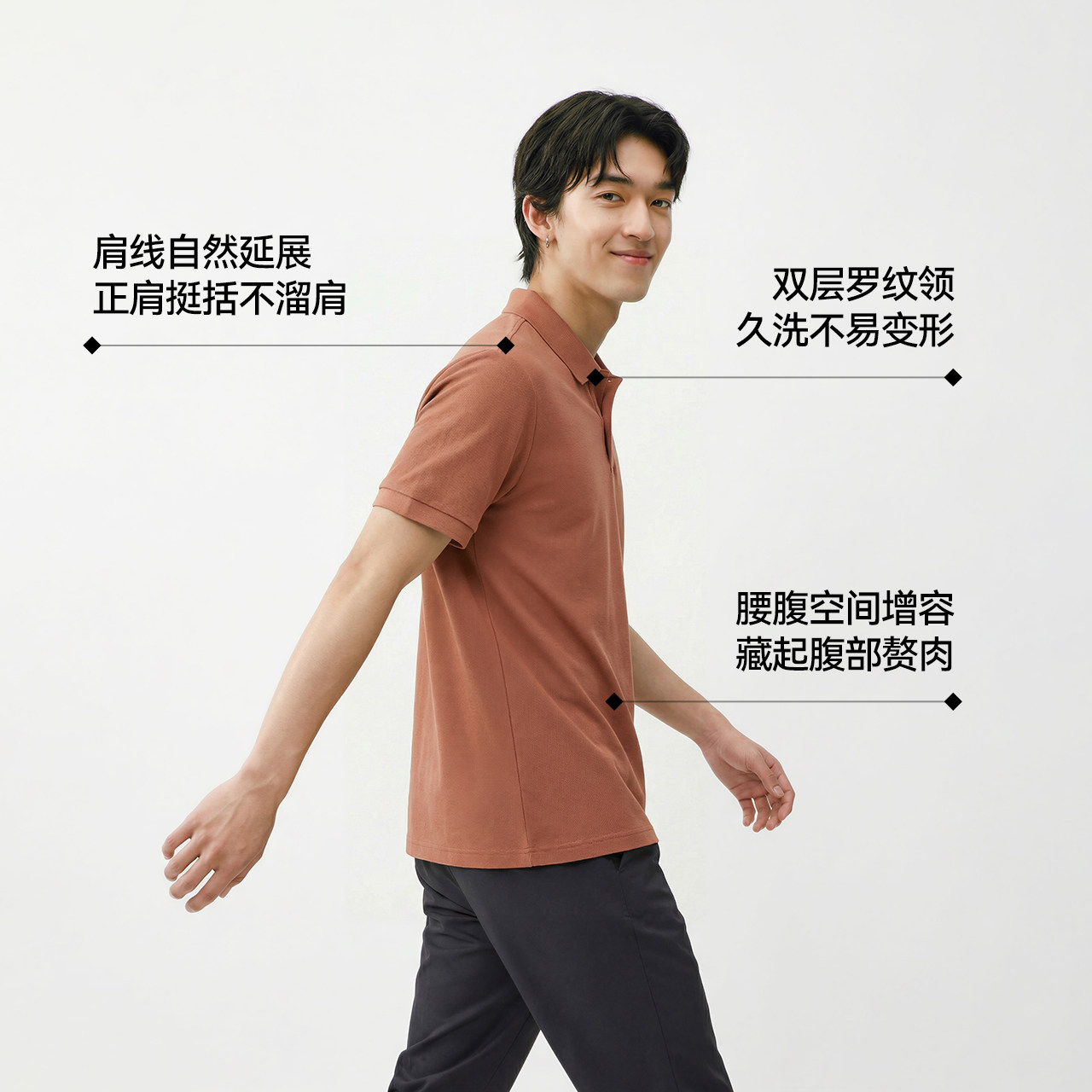 商场同款|森马POLO衫男夏季挺括翻领针织衫2026新款吸湿速干上衣 - 实物图