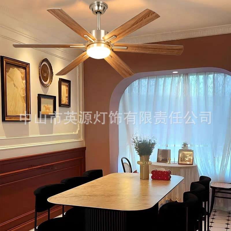 52寸六叶大风力电风扇卧室餐厅家用工业110v欧美跨境吊扇灯风扇灯
