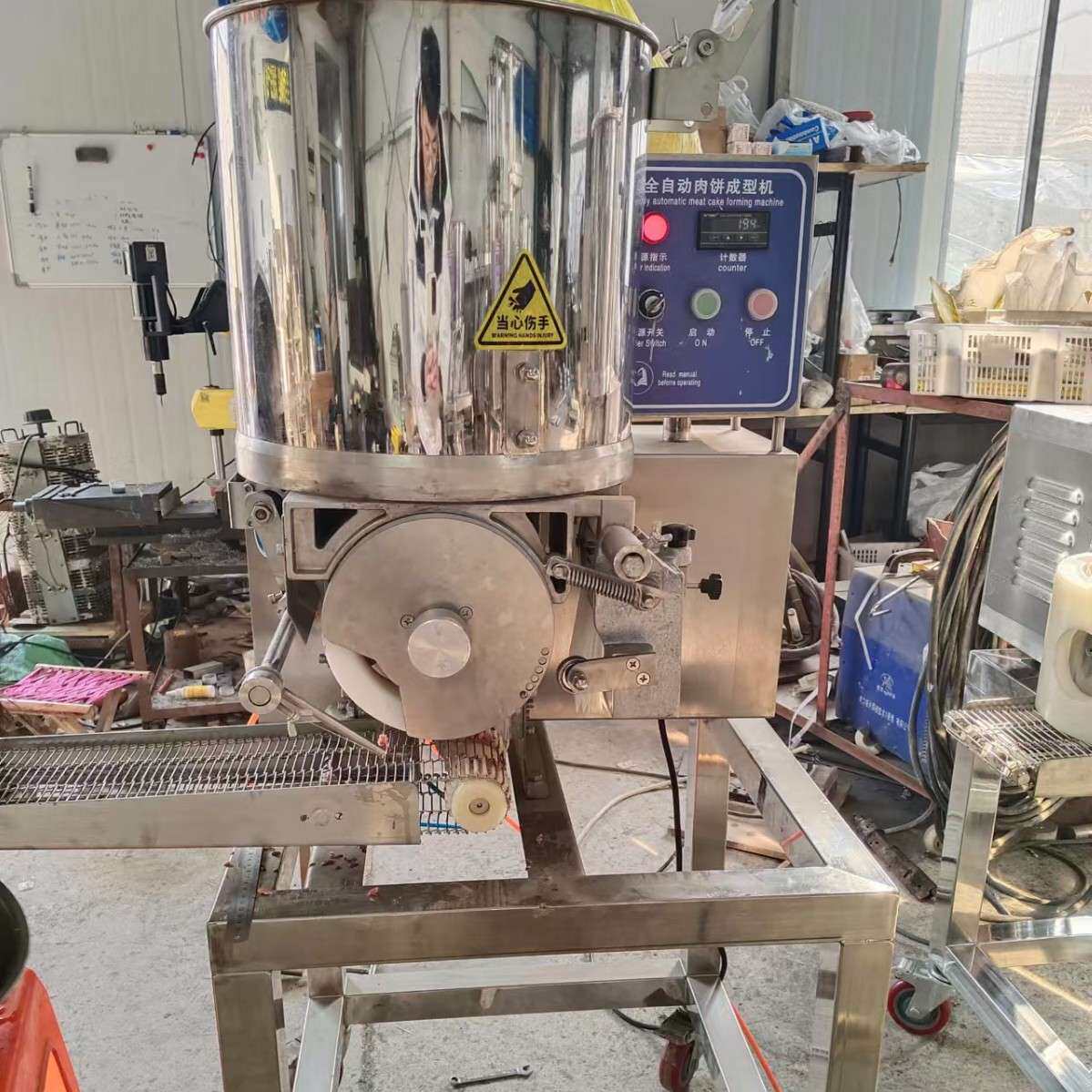 小型自动输出土豆饼成型机 汉堡肉饼专用成型机器