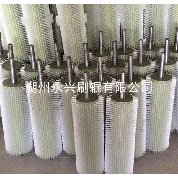 供应尼龙清洗刷 木地板抛光刷研磨毛刷辊 钢带缠绕滚动毛刷