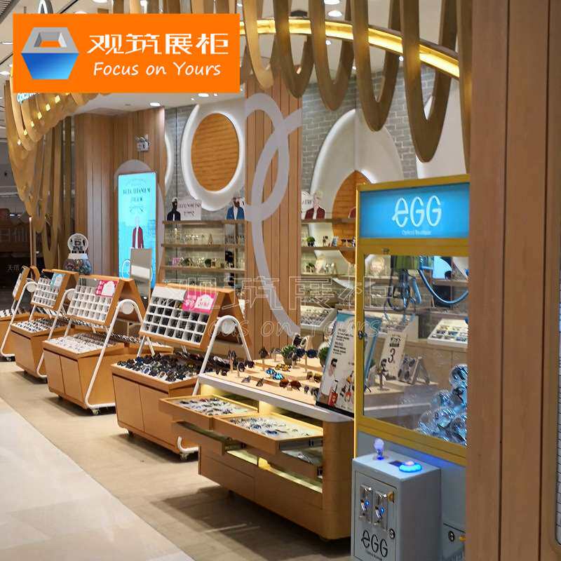 眼镜店促销展示柜背柜 时尚墨镜太阳镜展示台实木烤漆陈列柜矮柜