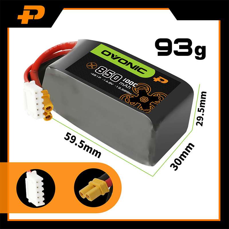ovonic欧牌850mAh/100C/4S牙签室内穿越机涵道3/5寸空心杯FPV电池
