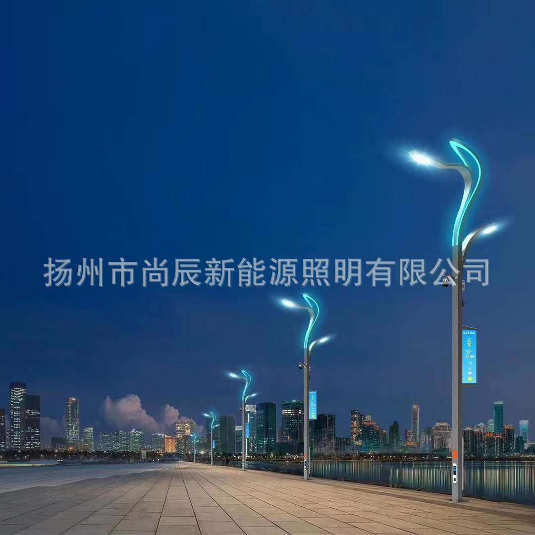 智慧路灯厂家供应 城市街道视频监控一键报警LED路灯远程可控