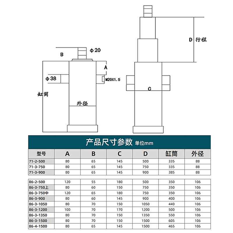 液压油缸多节液压缸油顶双向单向举升油缸举升机货梯液压泵站大全