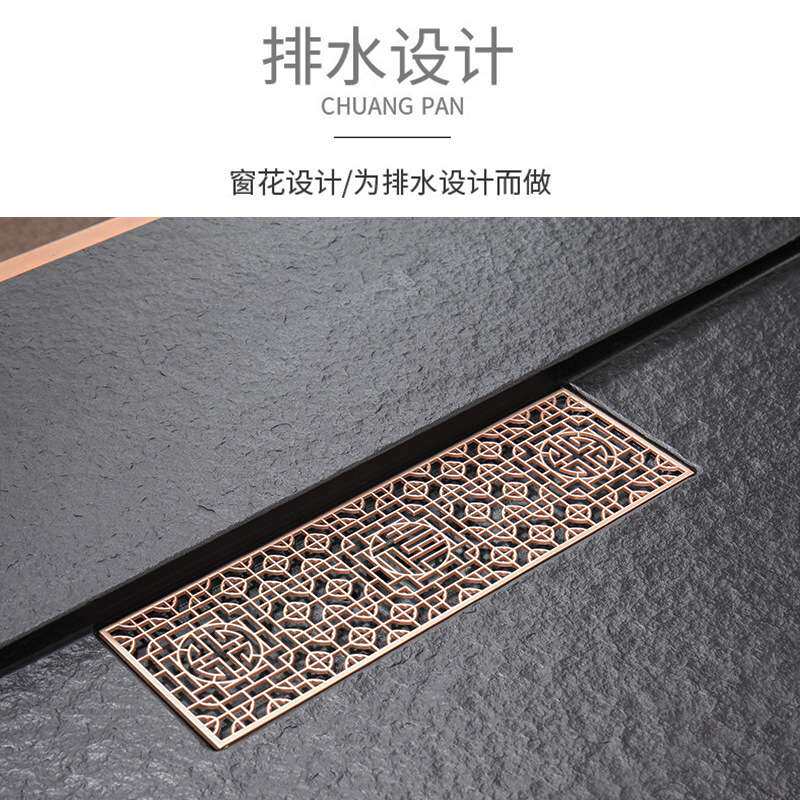 天然乌金石茶盘套装全自动一体带电磁炉烧水壶石头家用简约大茶台