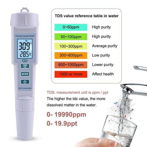 外贸四合一EC/TDS/PH686温度检测计笔酸碱度硬度电导率水质测试笔