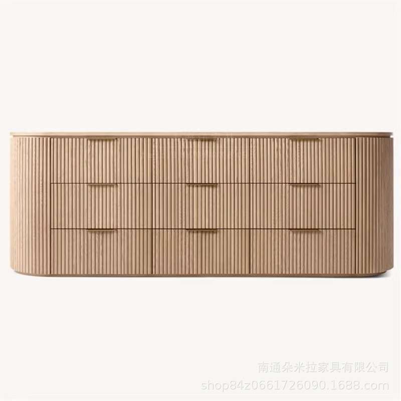 RH出口外贸客厅实木电视柜美式原木收纳柜家具
